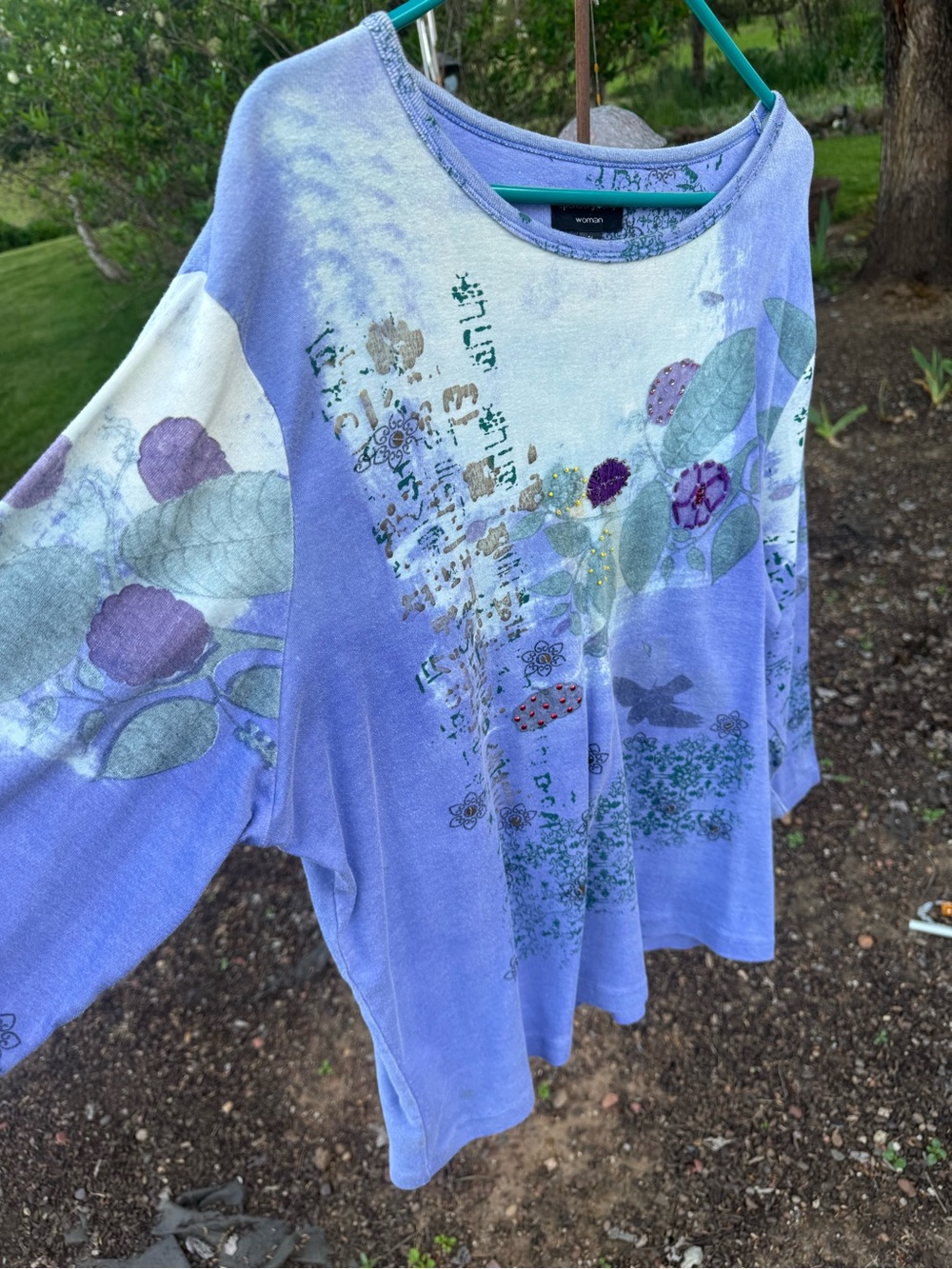 Spenser Jeremy Lavender Floral Scoop-Neck Long Sleeve Top - Picture 3 of 12
